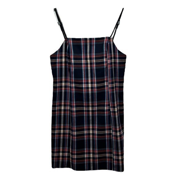 Urban Outfitters Urban Renewal Plaid Tartan Mini Dress S Academia Grunge Red - Picture 4 of 6